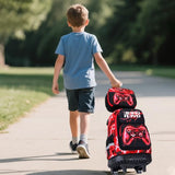 Bevalsa Rolling Backpack for Boys, 3PCS Gamer Roller School Backpacks