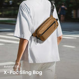 tomtoc 3.5L X-Pac Sling Bag with RFID Blocking Crossbody Pack for Men Women