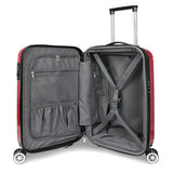 World Traveler Contour 20-Inch Carry-On Polycarbonate Hardside Expandable Spinner Luggage with TSA Lock - Red
