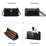 S-ZONE Vegan Leather Crossbody Bags for Women Small Cell Phone Purse RFID Blocking Clutch Purses with 2 Straps
