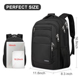 Liokesa Laptop Backpack for Men Women, School Backpacks for Boys Girls,Water Resistant Black Backpack 15.6 Inch College Bookbag Daypack