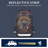 senya Fox Backpack for Boys Girls, Autumn Maple Leaf Fox Backpack Students Bookbag Daypack for School Primary Teens, A01E23034