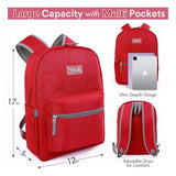 Tilami 20L Basic Backpack,17 inch Laptop Backpack for Travel,Water Resistant Bookbag,Red