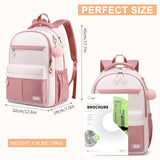 RJEU Backpack for School, Water Resistant Ergonomic Cute Bookbag for Teen Girls, College, Middle & High School Students Bookbag, Anti-Theft 15.6 Inch Laptop Backpack
