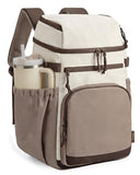 TOURIT Insulated Cooler Backpack 30 Cans, Leakproof Double Deck Lunch Cooler Bag, Lightweight Waterproof Backpack Cooler for Men Women, Beach Camping Picnic Hiking Travel, Kazhi Brown