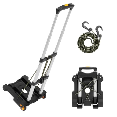 Mount-It! Folding Luggage Cart with Wheels, 77 lbs