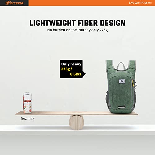 SKYSPER Small Daypack 10L Hiking Backpack Packable Lightweight Travel Day Pack for Women Men