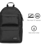 EASTPAK Padded Double – 24L Squared Backpack with Dual Front Pockets, 13” Laptop Sleeve, Bottle Holder & Padded Straps, Black