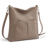 S-ZONE Leather Crossbody Bags for Women RFID Blocking Travel Purse Designer Shoulder Handbags Adjustable Strap