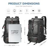 SWICKY Carry-on Travel Backpack for Men, Airline Approved Convertible Duffle Backpack with Shoe Compartment & USB Charging Port, Water Resistant 17.3 Inch Laptop Backpack for Travel Gym Camping
