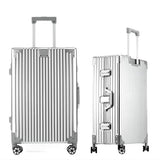 HotWay Carry On Luggage with Spinner Wheels, Aluminum Hard Shell Zipperless Suitcase with TSA Lock, 22x14x9 Airline Approved Luggage for Business Travel (Aluminum Silver, 20 Inch)