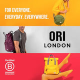 ORI LONDON Travel Backpack - Medium Nylon Rolltop Backpack for Men & Women for Laptop & Accessories - The Canfield, Stormy Gray