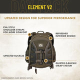 Insights Hunting by frogg toggs- The V2 Element, Heavy Duty 1,831 Cubic Inch Hiking Fishing Camping Hunting Backpack, Solid Elements Forest Green
