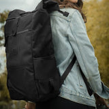 8000Kicks Everyday Hemp Backpack - Lightweight and Waterproof Backpack with Anti-theft pocket and Spacious Interior (Solid Black)