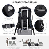 WITZMAN Carry On Travel Backpack for Men Large Convertible 45L Nylon Backpack 3 in 1 Bag and Toiletry Bag Large Hanging Multi-organization Bathroom Bag