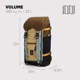 Topo Designs Rover Trail Pack 22L, Molded Back Panel, Waist Belt, Water Bottle Pockets (Desert Palm/Sahara)