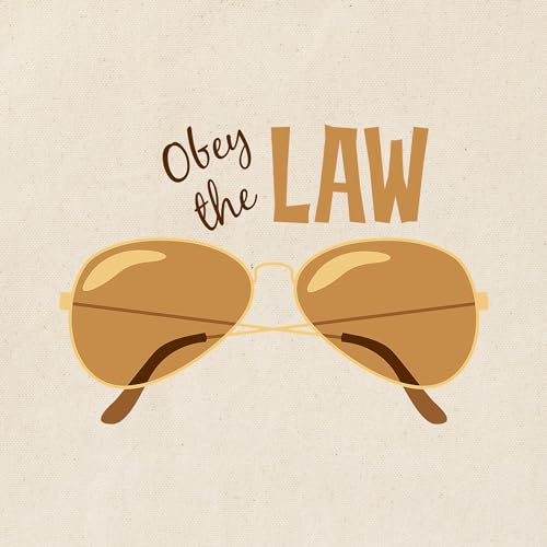 CafePress Obey The Law Tote Bag Reusable Natural Beige Canvas Shopping Bag