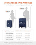 ISLAND ELEPHANT 20IN Expandable Carry On Luggage-Navy Blue