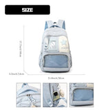 Star Accent Ita Backpack with Pin Display Mesh, Ita Bag for Women, Large Capacity Cotton-Polyester Pin Trading Backpack, Matte Texture Display Bag for Modern Hobbyists (Blue)