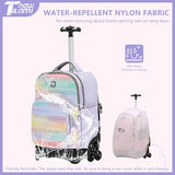 NEW TILAMI 18 inch Rolling Backpack for Kids – Waterproof, Stair-Climbing, Adjustable Handle, Variety of Colors & Patterns for School, Mood Map