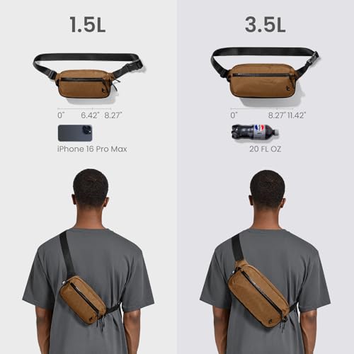 tomtoc 3.5L X-Pac Sling Bag with RFID Blocking Crossbody Pack for Men Women