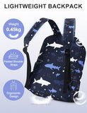 VASCHY Backpack for School, Lightweight Water Resistant Bookbag Casual Daypack for Man/Boys Shark