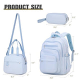 DIGOBAY Backpack for School Girls Boys, College Backpack with Lunch Bag Pencil Case for Teens Kids Elementary Middle High School, Casual Multi-Pocket Travel Daypack with USB Port for Women Men Blue