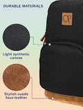 Ocean Pacific La Playa Canvas Backpack for Travel, Sports, Beach, Work, Casual Daypack for Men Women Fits 15.6 Inch Laptop (Black)