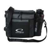 Latitude 64 Slim Shoulder Bag | Compact Lightweight Disc Golf Bag for Casual Rounds | 600D HEX Nylon Material | Easy Storage for Travel, Practice & Short Courses | Holds 8-10 Discs (Black/Steel Gray)