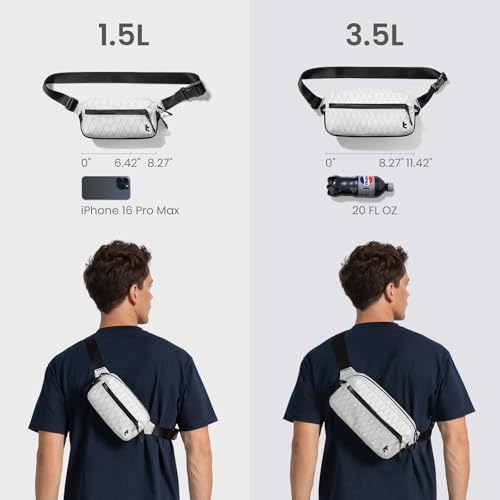 tomtoc 3.5L X-Pac Sling Bag with RFID Blocking Crossbody Pack for Men Women