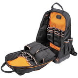 Klein Tools 62800BP Backpack Tool Bag, Tradesman Pro Extra-Large 40-Pocket Electrician Jobsite Backpack with Molded Bottom, Charging Port