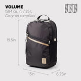 Topo Designs Commuter Backpack, Rugged and Durable Recycled Nylon Fabrics, 25L Capacity, Moulded Back Panel, External Access Laptop Sleeve (Black/Neutral)