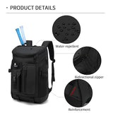 JYColofex color design tennis mountain climbing travel backpack, independent shoe compartment for sports and fitness, waterproof 15.6-inch computer bag large (A-) (Black)