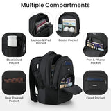 YAMTION Black Backpack for Men and Women, Laptop Backpack, School Backpack for Boys and Girls, Lightweight Bookbag, Work Backpack Fits 15.6 Inch Notebook