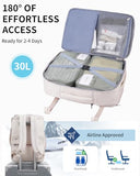 ECOHUB Carry On Travel Backpack, Expandable Airlines Personal Item Bag 18x14x8, Water Resistant 17 inch Laptop Backpack Flight Approved, 12 Pockets 30L Work Backpacks with Wet Pocket & Cable Slot