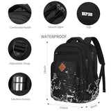 BICPSRO Classic School Backpack for Boys Girls Teens, Black Backpack for Men Women, 15.6 Inch Laptop Bookbag with Reinforced Straps for College High Middle School Work Business Book Bag