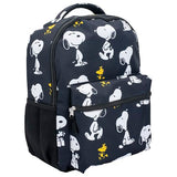 AI ACCESSORY INNOVATIONS Peanuts 16” Backpack With Front Pocket for Girls & Boys, Allover Print Bookbag Featuring Snoopy & Woodstock, Black