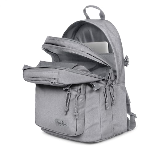 EASTPAK Double Pro – 32L Performance Backpack with 16" Laptop Sleeve, Dual Compartments, Security Pocket, Bottle Holder & Organizer, Sunday Grey