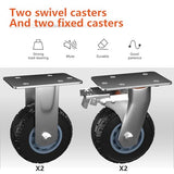 YOHKOH Luggage Cart with Wheels, Hotel Luggage Trolley with Side Elastic Rope & Protective Rails, 5” Quiet Wheels with Brakes, Heavy-Duty Bellman Cart 42.51" W x 25.19" D x 34.25" H Holds 850 lbs
