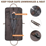 Carry On Garment Bag for Business Travel S-ZONE Canvas Leather Men Suit Cover