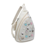 CHERRY SAUCE Oxford Ita Bag Kawaii Pin Display Chest Pack Single Shoulder Bag Sport Backpack Hiking Daypack