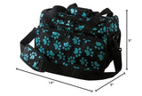 WAHL Professional Animal Travel Tote Bag with Zipper - Travel Bag - Storage Pack for Grooming Supplies - for Dog, Cat & Pet Groomers - 28.8 Inches, Turquoise Paw Print Design (#97764-300)