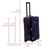 Rockland Fashion Expandable Softside Upright Luggage Set, Purple, 2-Piece (14/19)