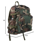 Woodland Camouflage Military Jumbo Canvas Shoulder Backpack