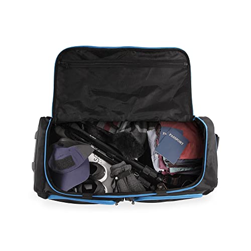 Fila 7-Pocket Large Rolling Duffel Bag, Azure, One Size
