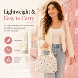 Bluboon Lunch Bag for Women Men Cute Corduroy Lunch Tote Bags Reusable Insulated Lunch Box Large Capacity Reusable Insulated Cooler for School Work or Travel