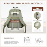 LOVEVOOK Laptop Backpack for Women with Pouch Pocket for Large Capacity Cup,17 Inch Laptop Computer Bag Travel Backpack Purse,Waterproof Work College Teacher Bags,White-Bean Green-Dark Olive Green