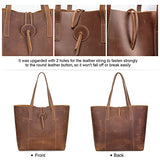 S-ZONE Vintage Genuine Leather Tote Bag for Women Large Shoulder Purse Handbag