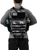 QT&QY Military Tactical Backpacks For Men Army Molle Daypack 45L Large 3 Day Bug Out Bag Gym Rucksack With Bottle Holder Black Camo