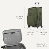 SWISSGEAR Sion 2-Piece Travel Set, Softside Expandable Carry-On Spinner Bundled with 1900 ScanSmart 17" Laptop Backpack with RFID Blocking & Tech Organization, Evergreen